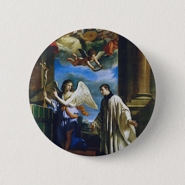 Italienischer Heiliger Aloysius Gonzaga Button (Vorderseite)