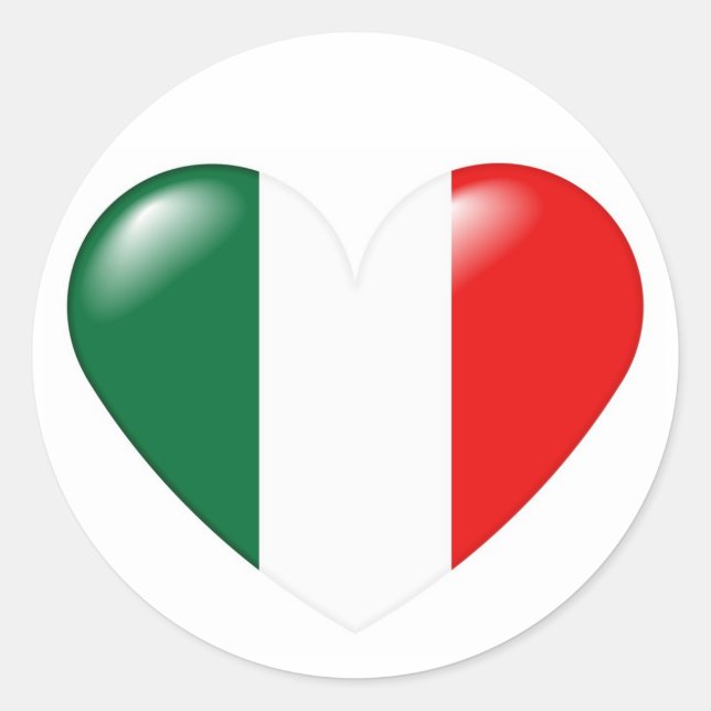 Italienischer Herzsticker - Cuore Italiano Runder Aufkleber (Vorderseite)