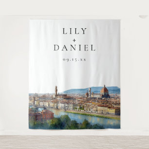 Italienischer Hochzeitsfotohintergrund Florenz Wandteppich
