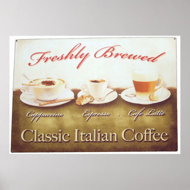 Italienischer Kaffee Poster (Vorne)