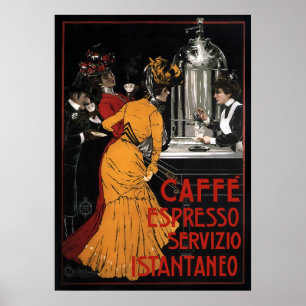 ITALIENISCHER KAFFEE SERVIERTE STÄNDIG c. 1900 Poster
