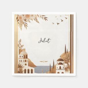 Italienischer Kaffee Sorrento Lässiges Brautparty Serviette