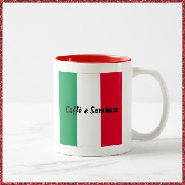 Italienischer Kaffee und Sambuca-Tasse Zweifarbige Tasse