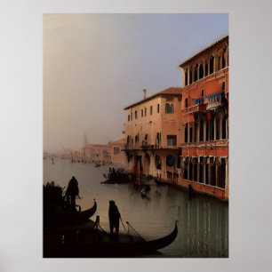 Italienischer Kanal und Gondelgemälde in Venedig Poster