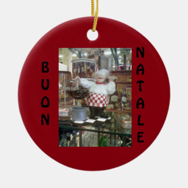 **ITALIENISCHER KOCH** CHRISTMAS ORNANATION KERAMIKORNAMENT (Vorne)