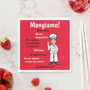 Italienischer Koch - Mangiamo Serviette