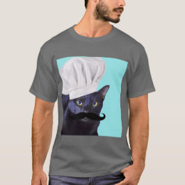 Italienischer Koch, schwarze Katze T-Shirt