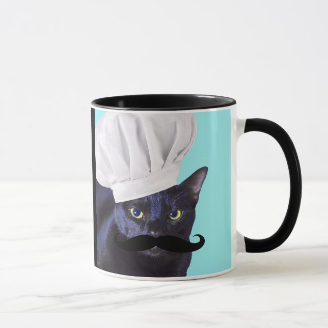 Italienischer Koch, schwarze Katze Tasse (Rechts)