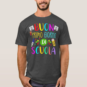 Italienischer Lehrer glücklicher erster Schultag T-Shirt