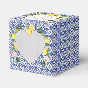 Italienischer Lemon Blue Tiles Grazie Mille Bridal Geschenkschachtel