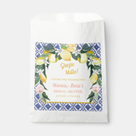 Italienischer Lemon Blue Tiles Grazie Mille Bridal Geschenktütchen