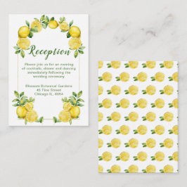 Italienischer Lemon-Grünrahmen Hochzeitsempfang Begleitkarte