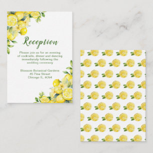 Italienischer Lemon-Grünrahmen Hochzeitsempfang Begleitkarte