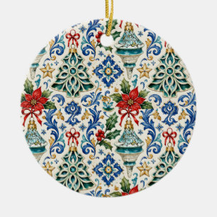 Italienischer Majolika-Weihnachts-Keramikschmuck Keramik Ornament