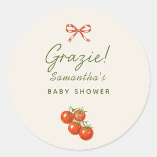 Italienischer Markt Baby Shower Geschenk Runder Aufkleber