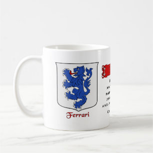 Italienischer Nachname Ferrari Heraldic Shield und Kaffeetasse
