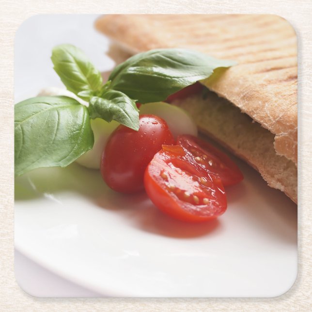 Italienischer NahrungsmittelUntersetzer Rechteckiger Pappuntersetzer (Vorderseite)