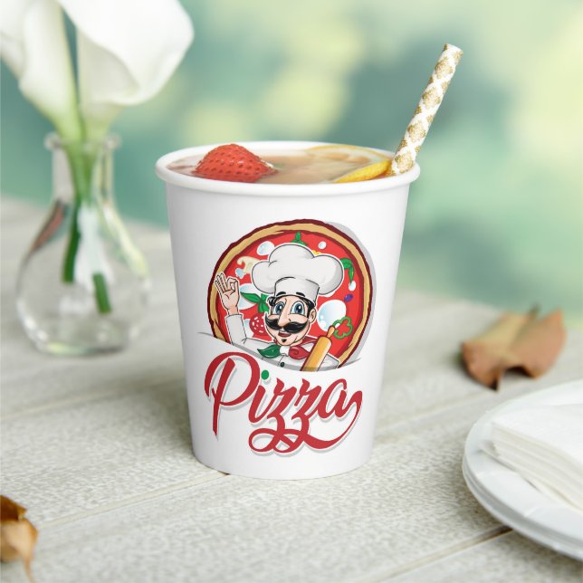 Italienischer Pizza-Koch Pappbecher (In Situ)