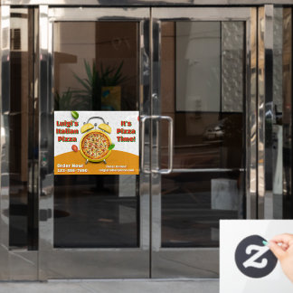 Italienischer Pizzaladen Geschäfts-Pizza-Zeit anpa Fensteraufkleber