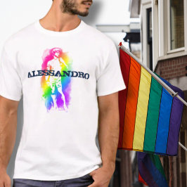 Italienischer Regenbogen-Pride Personalisiert T-Shirt