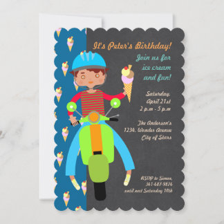 Italienischer Roller Birthday Party Einladung