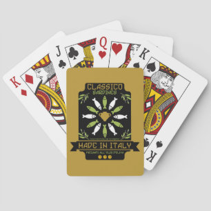 Italienischer Sardinen-Kunstprint Küchengeschenk Spielkarten