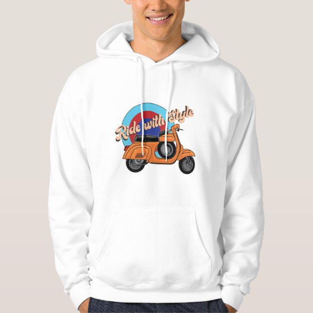 Italienischer Scooter Hoodie | Vintage Stylesfahrt (Vorderseite)