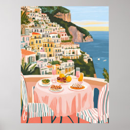 Italienischer Sommer-Amalfi-Küste Akrylische Mauer Poster