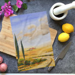 Italienischer Sommer Geschirrtuch<br><div class="desc">Italienischer Sommer ist ein Ölgemälde auf Leinwand einer italienischen Landschaft im Sommer. Ich Liebe Italien und ich Liebe Wandern. Während meiner Ferien habe ich die Toskana mehrmals besucht und die wunderschöne Landschaft mit ihren erstaunlichen Olivenhainen genossen. Ich malte eine italienische Zypressenlandschaft mit Bergen, Weizenfeldern, Blume und roten Mohnfeldern, um meine...</div>