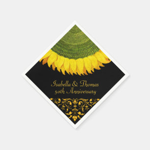 Italienischer Sonnenblumen-Schwarzer-Gegner Napkin Serviette