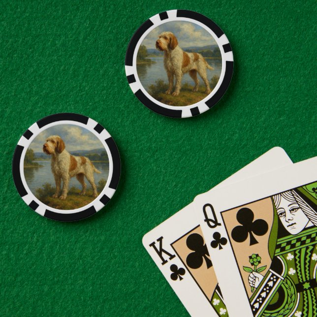 Italienischer Spinone Pokerchips (Pokertisch (doppelt))