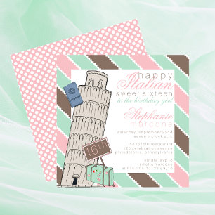 Italienischer Spumoni Schiefer Turm Sweet 16 Gebur Einladung