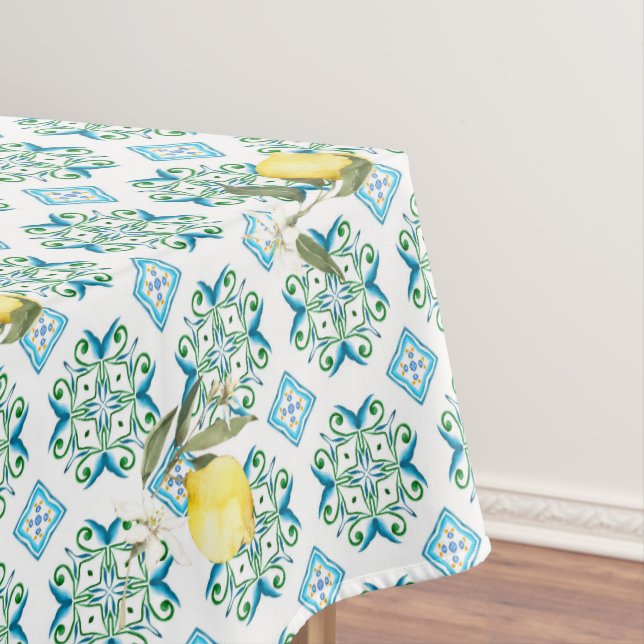 Italienischer Stil,Fliesen,Majolika,Zitrone,All-Ov Tischdecke (Beispiel)
