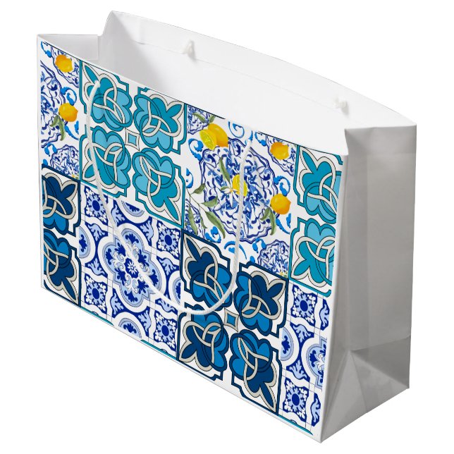 Italienischer Stil, lebhaft           Große Geschenktüte (Rückseite Schrägansicht)