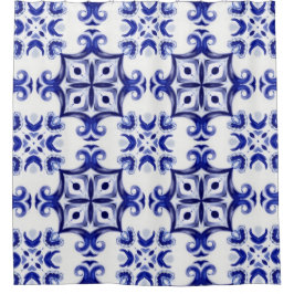 italienischer Stil, Majolika, Fliesen, Duschvorhang