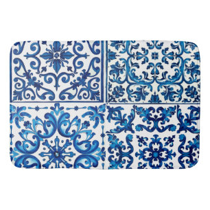 italienischer Stil, mediterran, mosaik, blau, Badematte