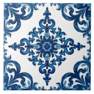 italienischer Stil, mediterran, mosaik, blau, Fliese