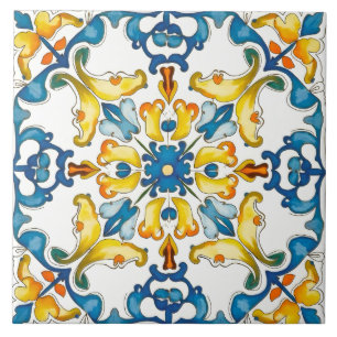 italienischer Stil, mediterran, mosaik, blau, Fliese