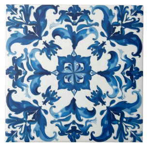 italienischer Stil, mediterran, mosaik, blau, Fliese