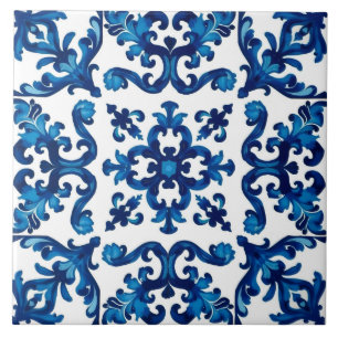 italienischer Stil, mediterran, mosaik, blau, Fliese