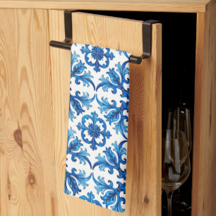 italienischer Stil, mediterran, mosaik, blau, Geschirrtuch