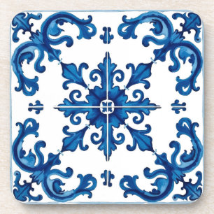 italienischer Stil, mediterran, mosaik, blau, Getränkeuntersetzer