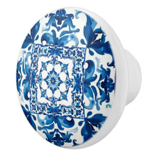 italienischer Stil, mediterran, mosaik, blau, Keramikknauf