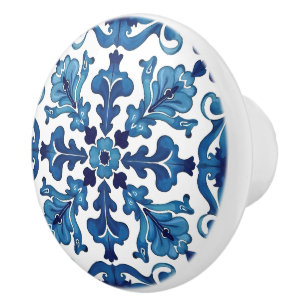 italienischer Stil, mediterran, mosaik, blau, Keramikknauf