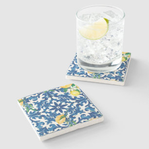 italienischer Stil, mediterran, mosaik, blau, Steinuntersetzer