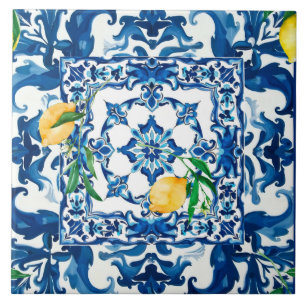 Italienischer Stil, Mittelmeer, Mosaik, blau, Fliese
