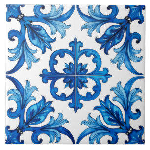Italienischer Stil, Mittelmeer, Mosaik, blau, Fliese