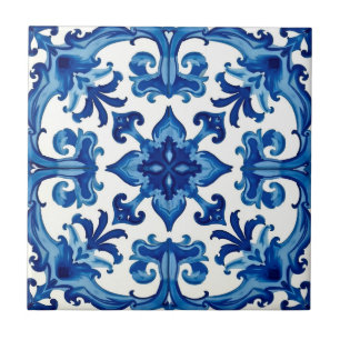 Italienischer Stil, Mittelmeer, Mosaik, blau, Fliese