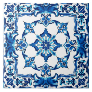 Italienischer Stil, Mittelmeer, Mosaik, blau, Fliese