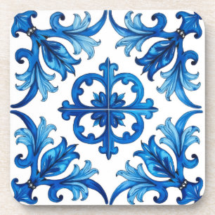Italienischer Stil, Mittelmeer, Mosaik, blau, Getränkeuntersetzer